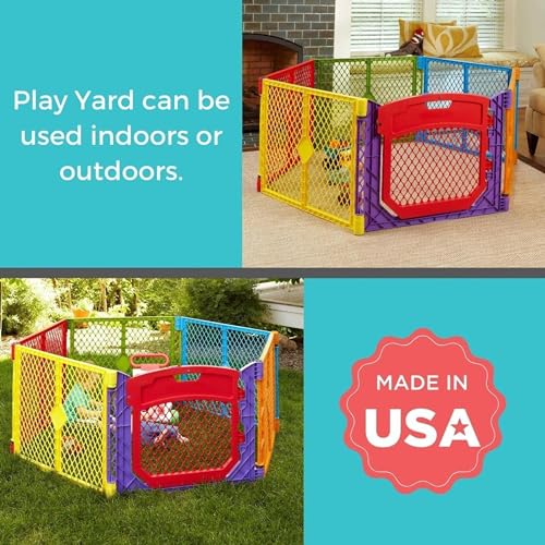 6 Panel Free Standing Play Yard, 26" Tall, Aqua F2932