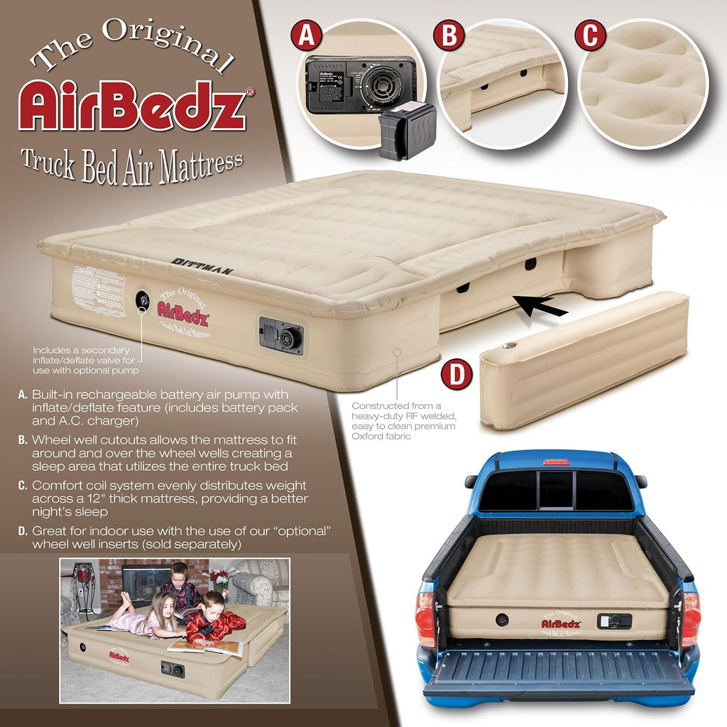 Truck Bed Air Mattress 8ft Full Size Tan S5961