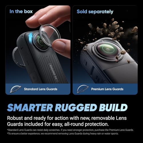 Waterproof 8K 360 Action Camera with Removable Lens Guards P770