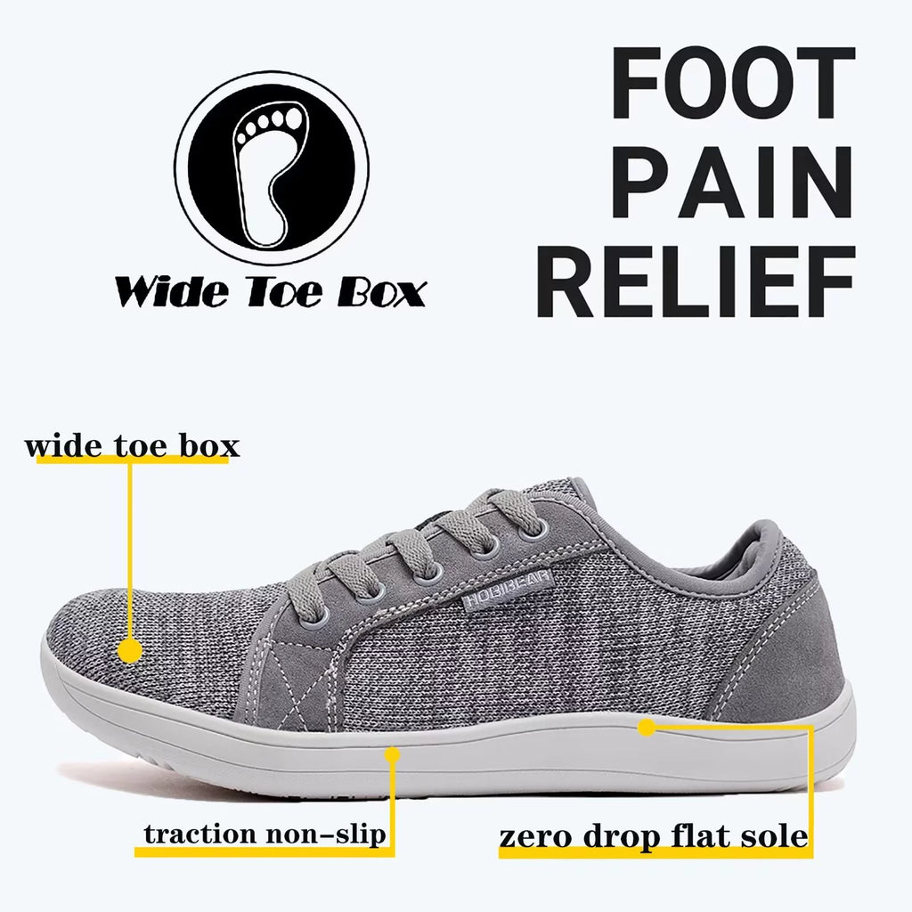 Light Gray Wide Toe Box Barefoot Shoes X241