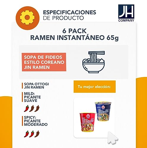 Jin Ramen Mild Instant Cup Noodle 65g 6 Pack W919876