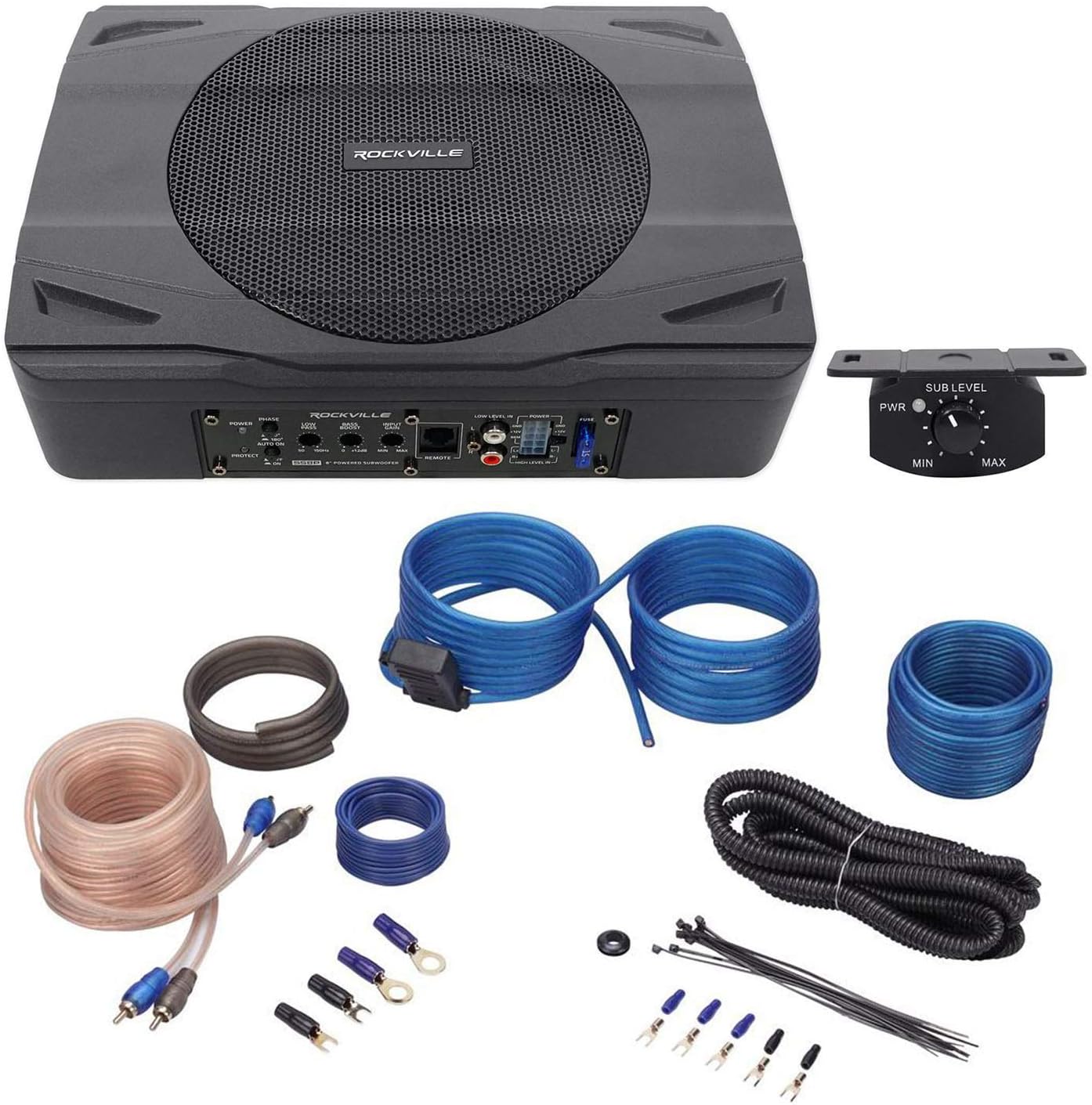 400 Watt Slim Powered Car Subwoofer B5464