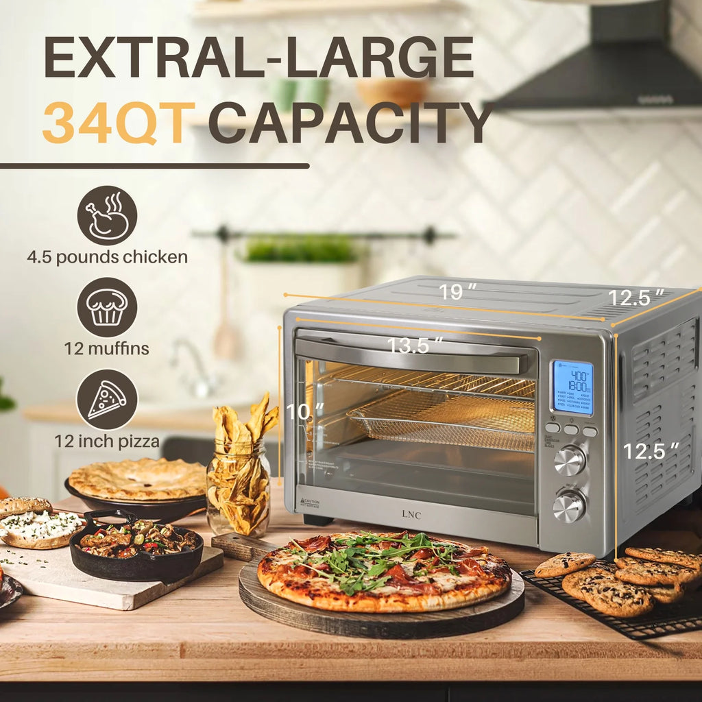 12-in-1 Countertop Oven with Speedy Convection, 34 QT Capacity, 1750W, Stainless Steel - Gray A2947