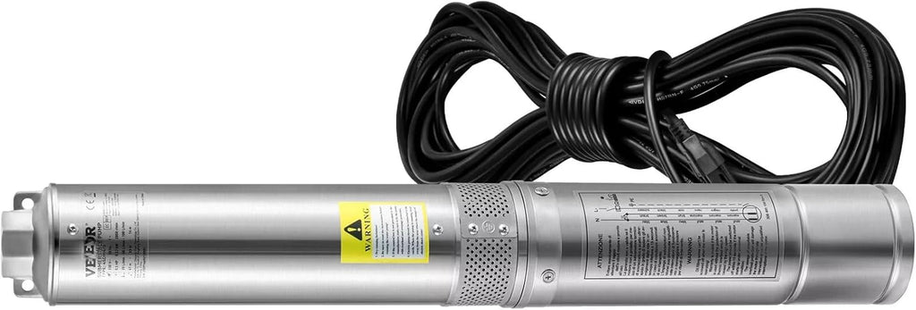 1/2HP 4" Deep Well Submersible Pump 28GPM 167ft Stainless Steel 115V S362