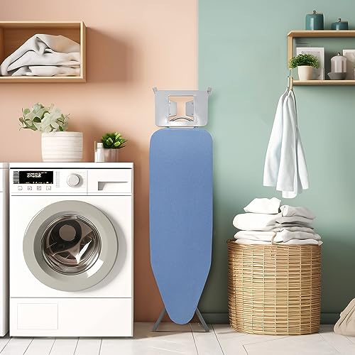 Gray Checkered 45" x 14" Adjustable Height Ironing Board with Padded Removable Cover F3393