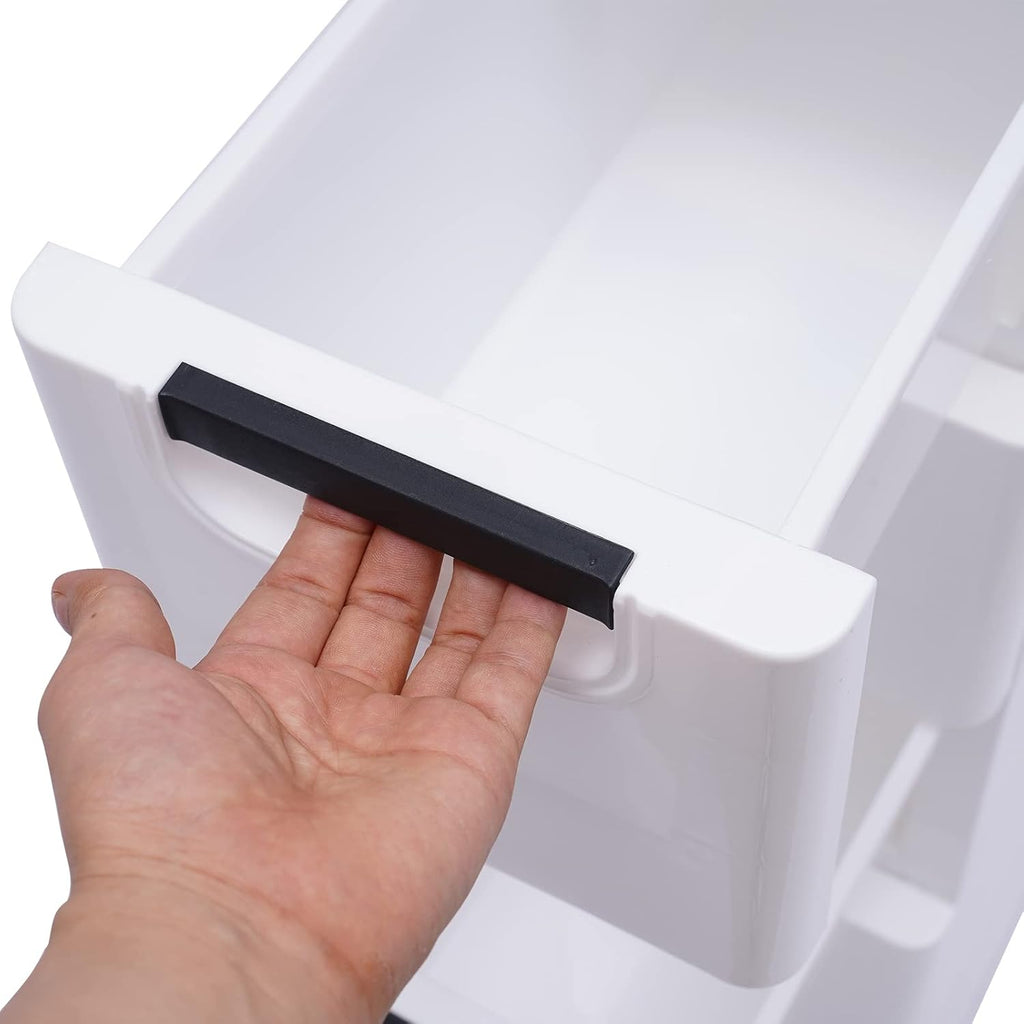 White 5 Drawer Plastic Storage Cabinet with Wheels Y620015