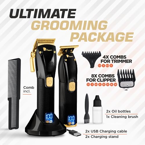 Professional Hair Clippers Set Turbo Power with Precise Cutting, Cordless Hair Clippers and Trimmers Set E390885