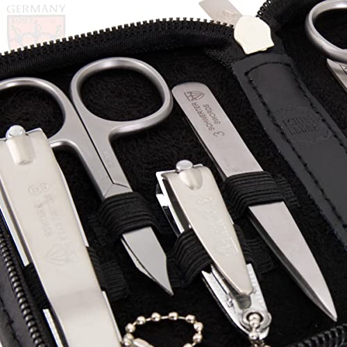 8 piece manicure pedicure grooming kit set synthetic leather case white Q69342