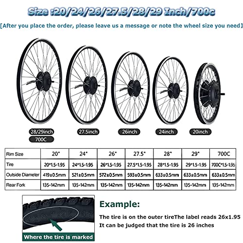 Electric Bike Conversion Kit 48V 1500W 26 inch Front Wheel Hub Motor W138980