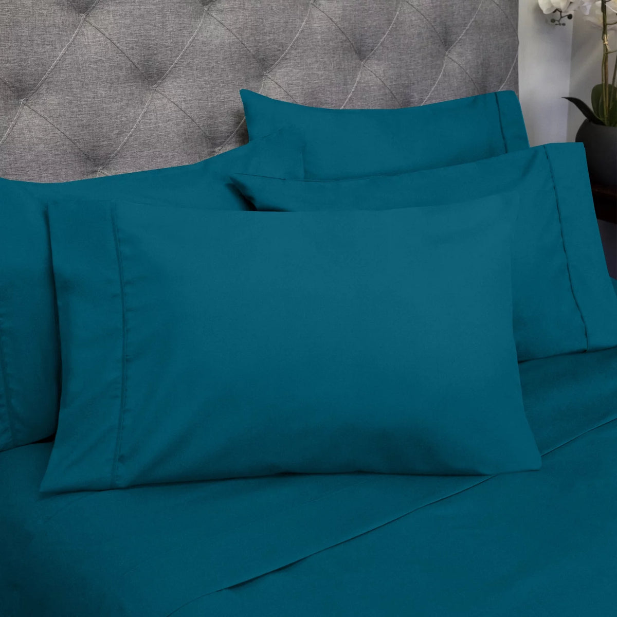 6-Piece Double Brushed Microfiber Sheet Set - Queen, Teal J809910