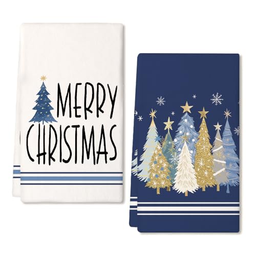 Red Xmas Tree Kitchen Towels Set of 2 Q17053