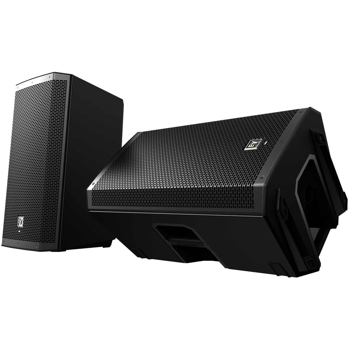 15" Powered Bluetooth Loudspeakers with Covers and XLR Connecting Cables C1294