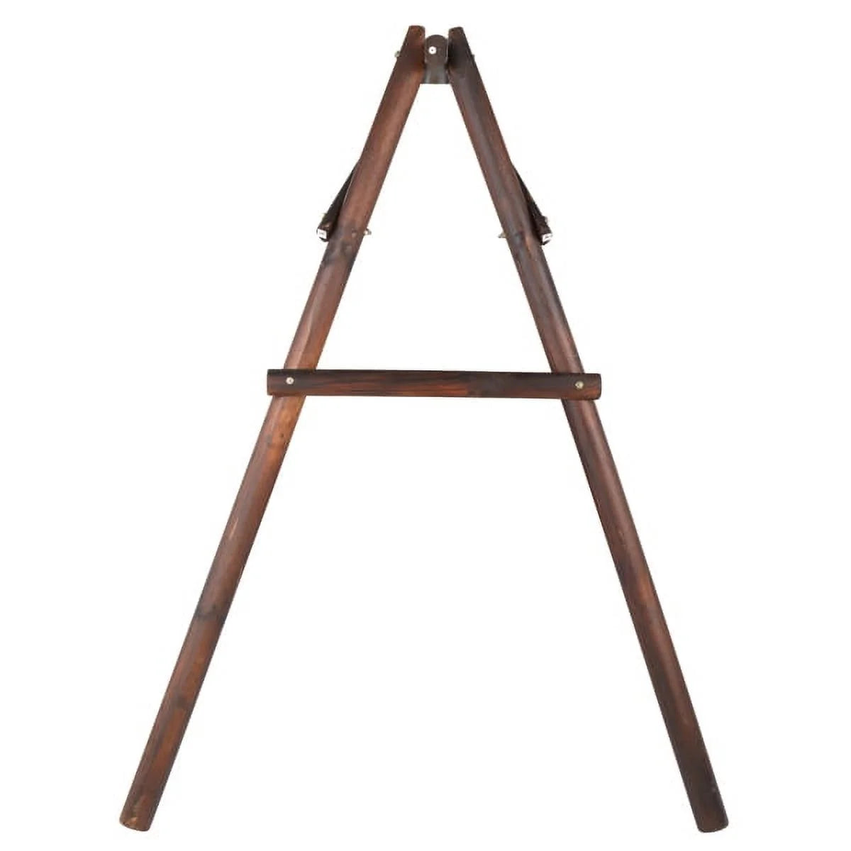 6.5ft Hardwood Patio Swing with Stand, Carbonized H2379
