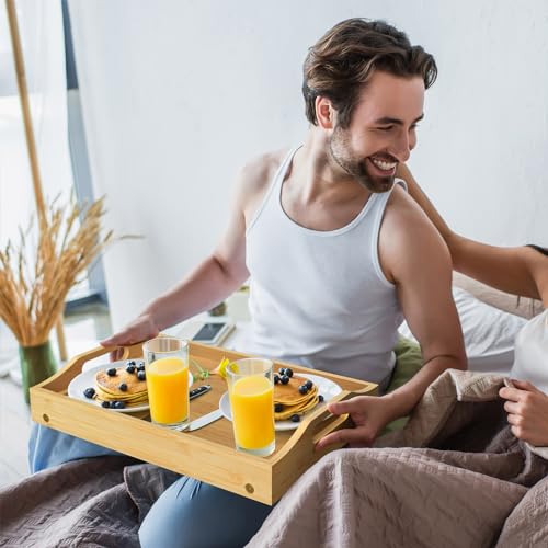 Bamboo Serving Tray with Folding Legs U7818