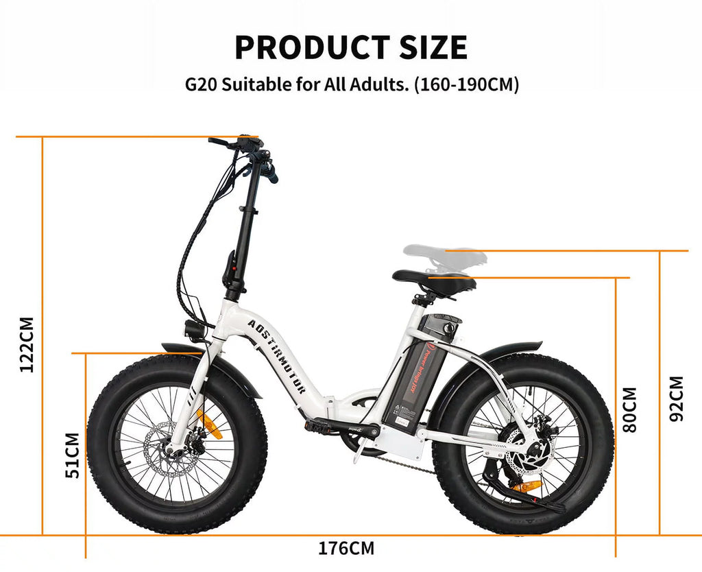 Folding Electric Bike 20 inch Fat Tire Electric Bicycle with 500W Motor 36V 13AH Removable Lithium Battery J719079
