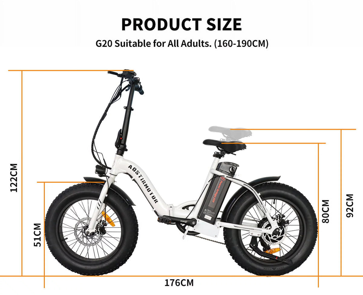 Folding Electric Bike 20 inch Fat Tire Electric Bicycle with 500W Motor 36V 13AH Removable Lithium Battery J719079