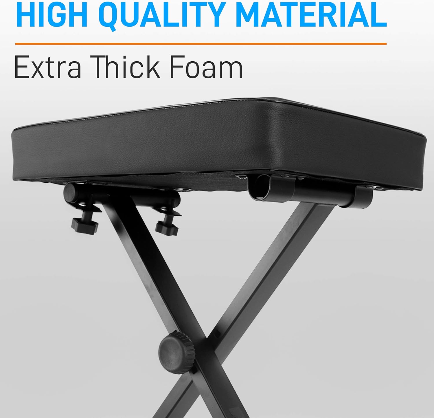 Adjustable Padded Bench Keyboard Piano Seat with Extra Thick Foam Cushion Z3754