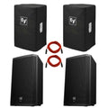 15" Powered Bluetooth Loudspeakers with Covers and XLR Connecting Cables C1294