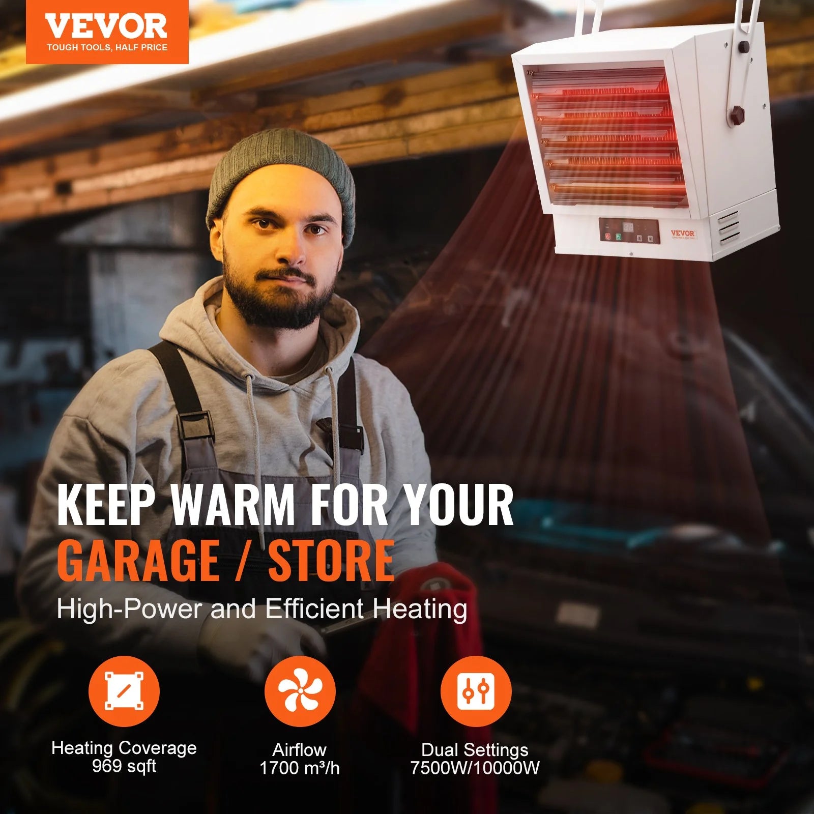 10000-Watt Electric Garage Heater with Remote Control Z7296