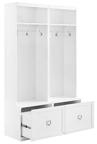 White 2-Piece Entryway Set with 2 Hall Trees N312