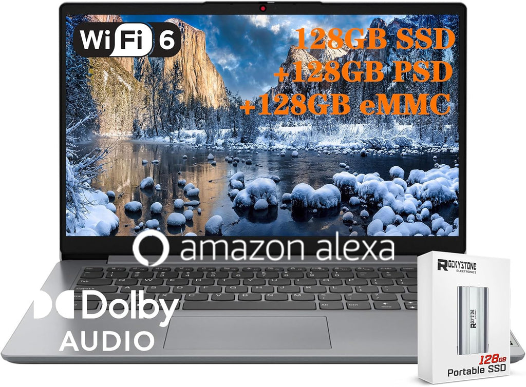 14" HD Display Intel Celeron N4020 4GB RAM 128GB SSD Laptop Grey H945