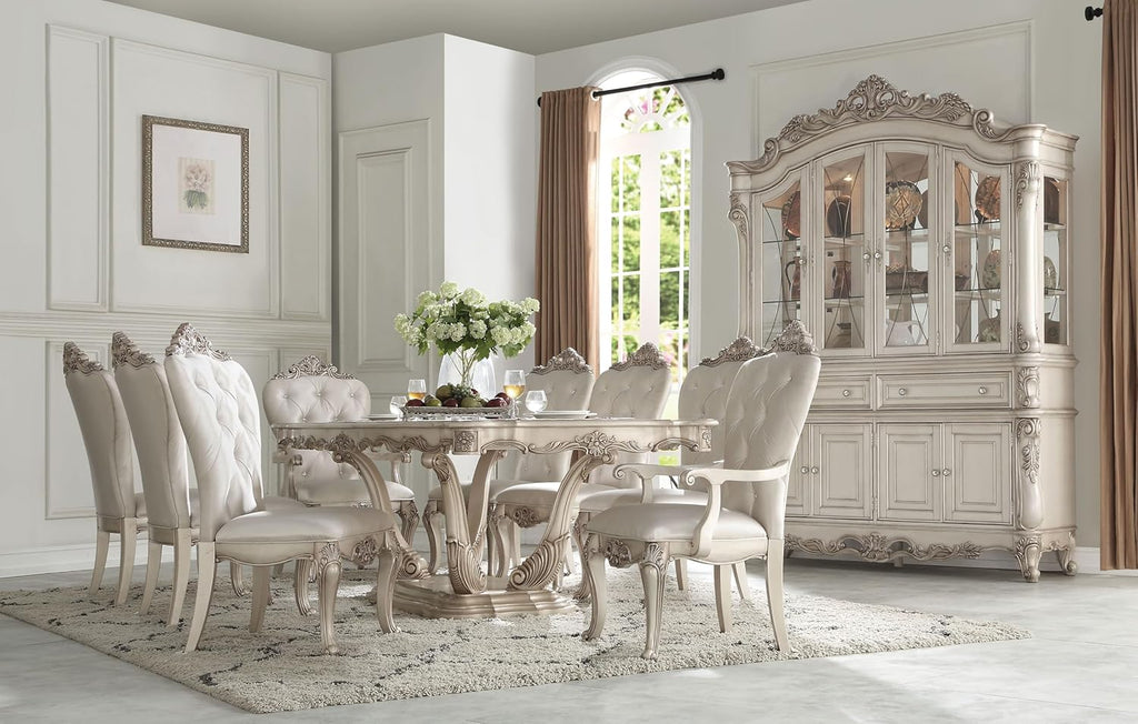 9-Piece Dining Set with Extendable Table, 6 Side Chairs and 2 Arm Chairs F332
