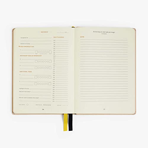 3-Month Productivity Planner, A5 Undated Quarterly Planner (Black) P452
