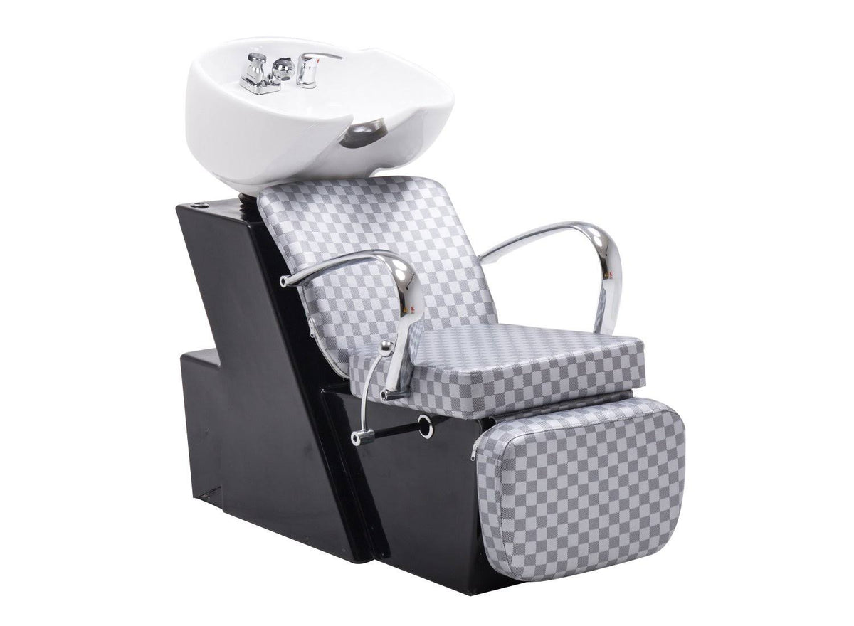 Black Ceramic Shampoo Bowl Sink Chair V59822