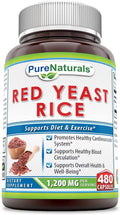 1200 mg Red Yeast Rice Powder Dietary Supplement, 480 Capsules I782