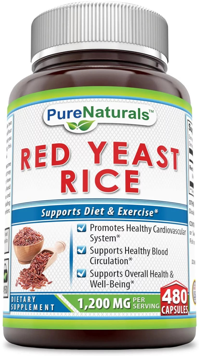 1200 mg Red Yeast Rice Powder Dietary Supplement, 480 Capsules I782