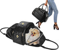 Black PU Leather Small Dog Carrier K2697