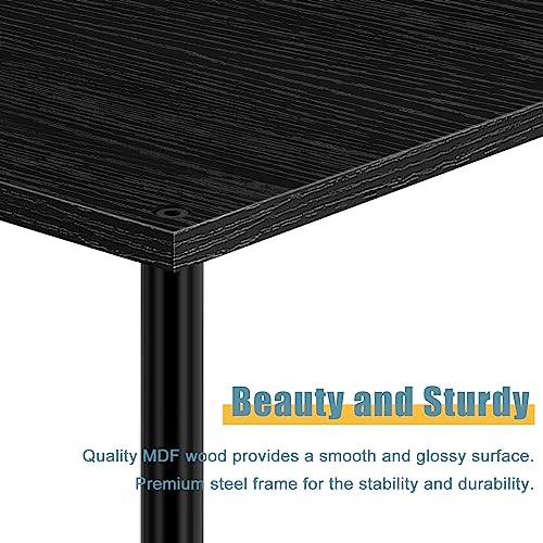 Black 2-Tier End Table Set of 2 with Wheels X9008