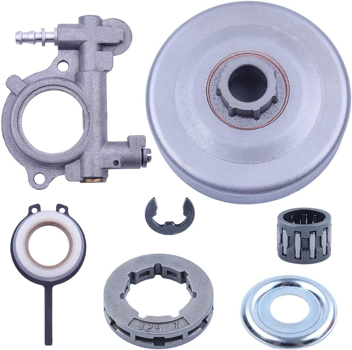 Cylinder Head Engine Motorcycle Parts Oil Pump Sprocket Clutch Drum Rim Kit .325-7T 19mm Worm Gear V5277