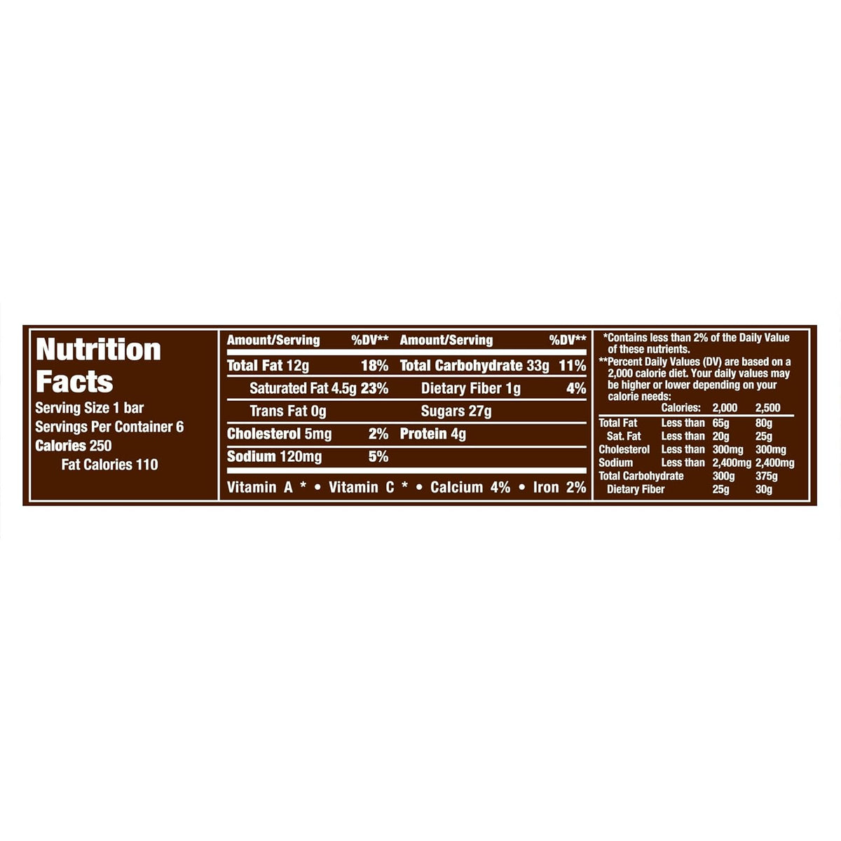 6 Count Chocolate Candy Bars B116319