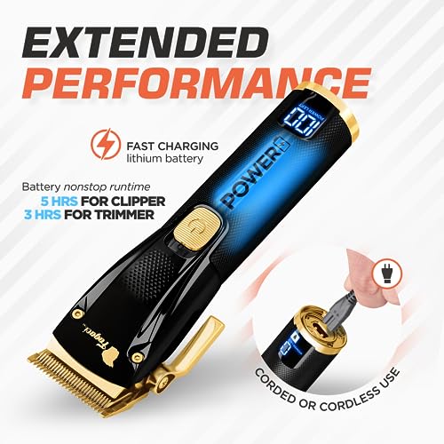 Professional Hair Clippers Set Turbo Power with Precise Cutting, Cordless Hair Clippers and Trimmers Set E390885