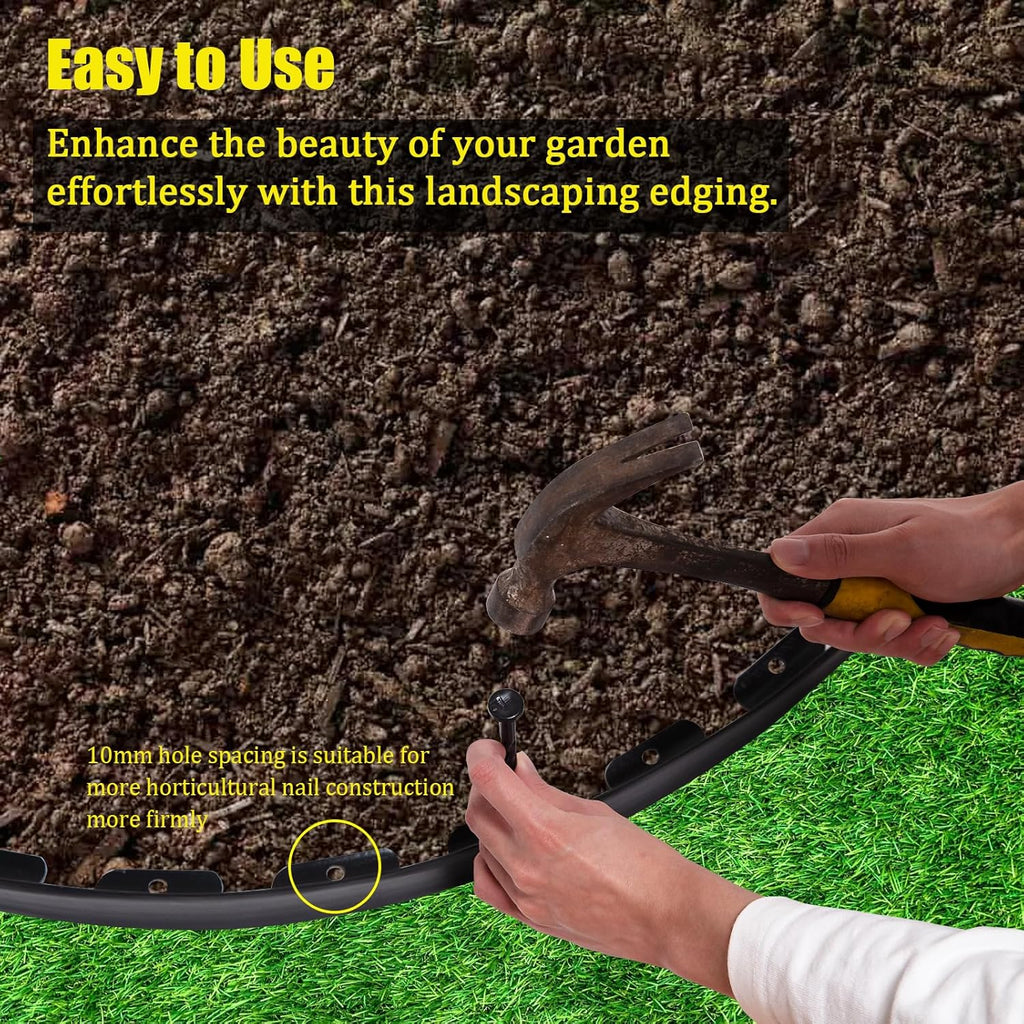 Black 100FT Landscape Edging Kit with 32 Anchoring Stakes S93720