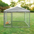 Large Outdoor Dog Kennel with Galvanized Chain Link R41574