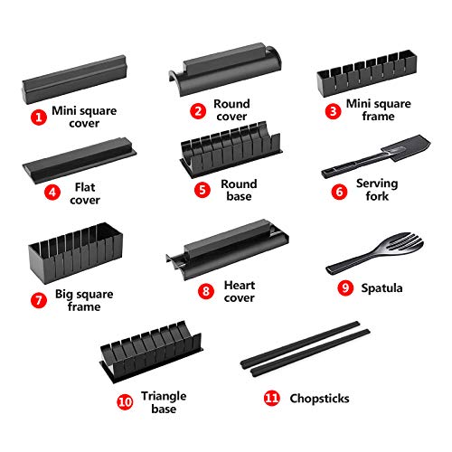 12pcs Sushi Maker Plastic Moulds Set E492