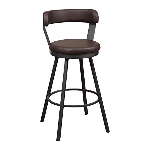 Black Swivel Counter Stool, Set of 2, 25.5" Seat Height U43638