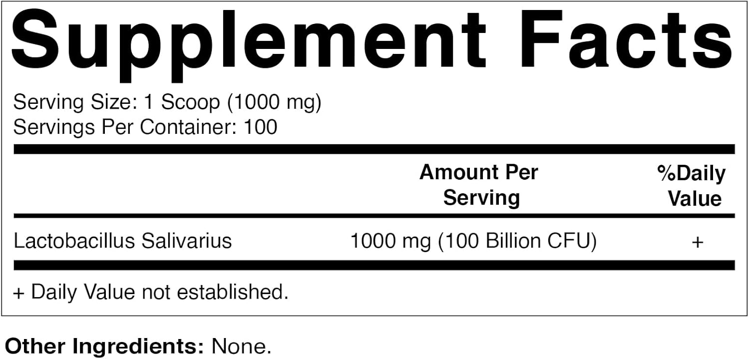 Lactobacillus Salivarius Probiotic Powder - 100 Gram (3.5 OZ) - 100 Servings P530