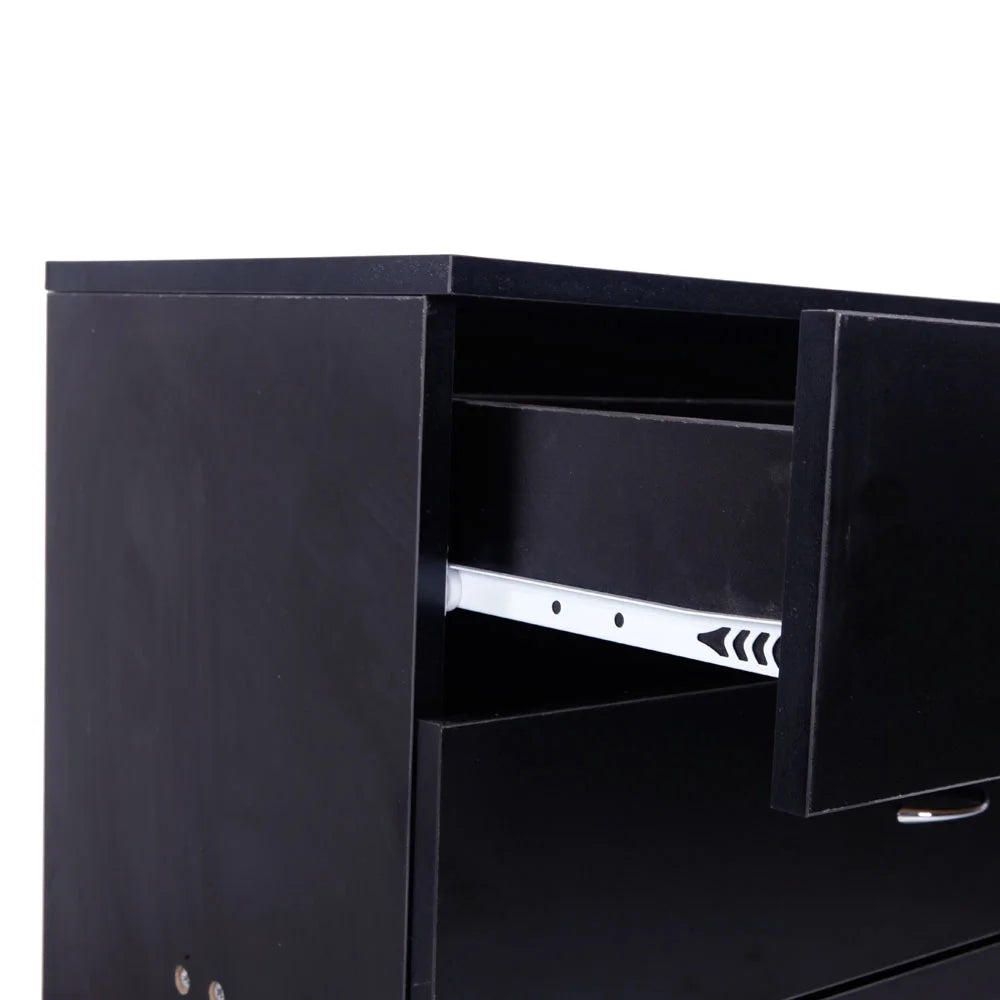 Black 4-Drawer MDF Wood Dresser O362107