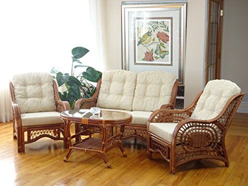 Natural Rattan Wicker Armchair with Cushion G55293