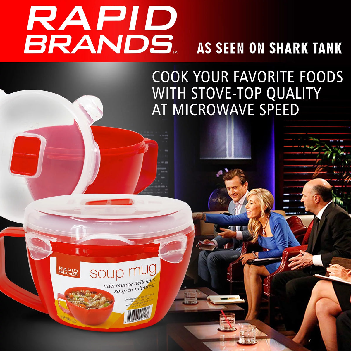 Red Microwaveable BPA-Free Soup Bowl I55566