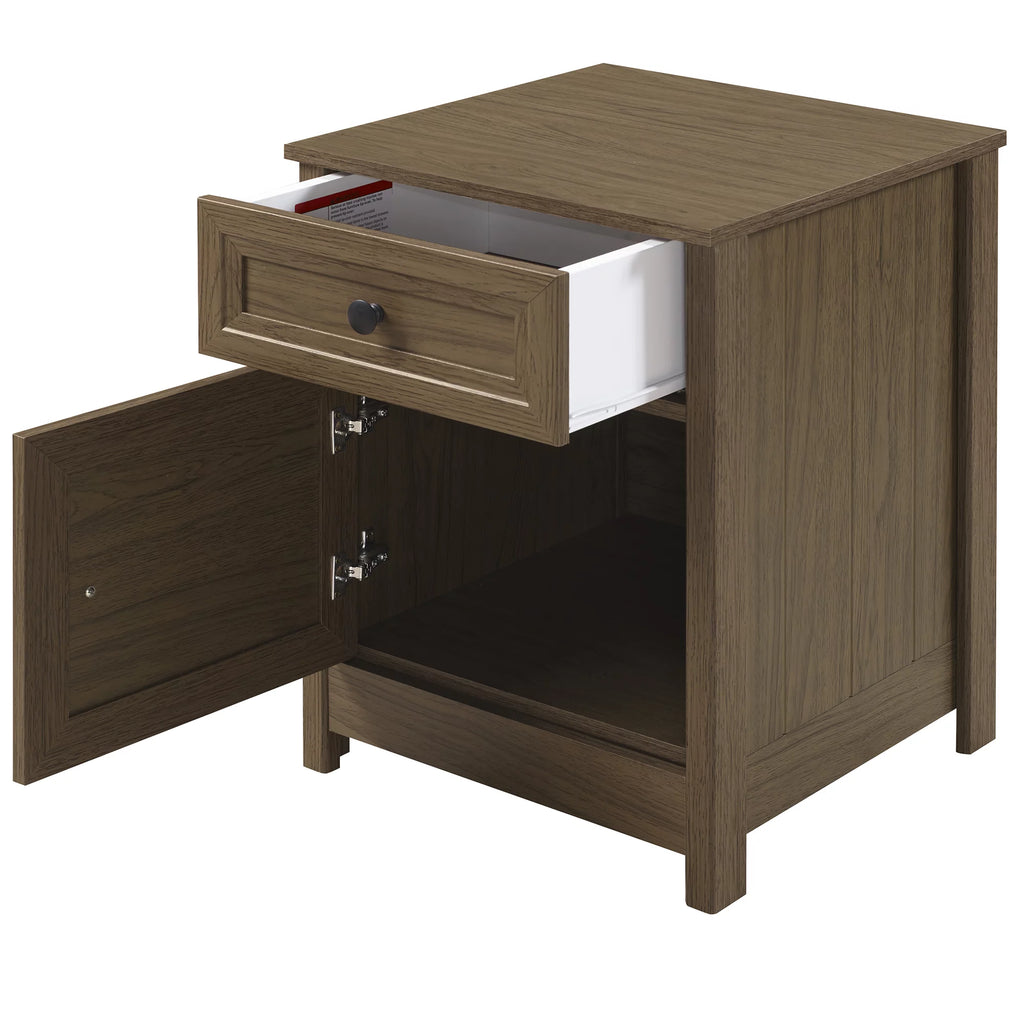 Dark Walnut 1 Door and Drawer Nightstand M886335