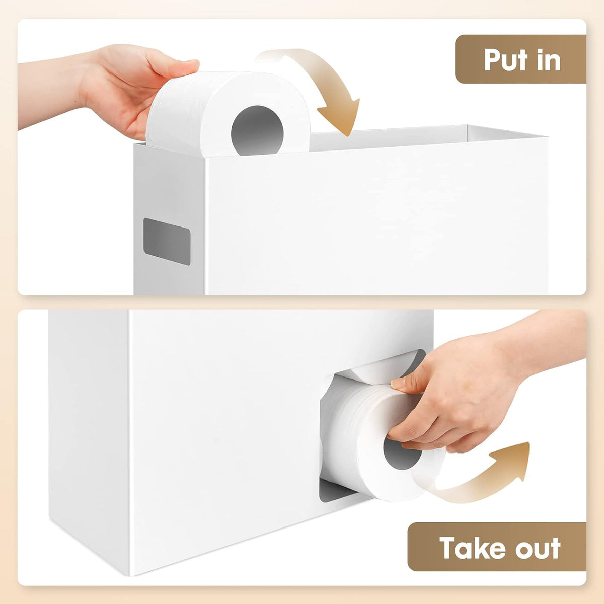 White Toilet Paper Storage Organizer T815