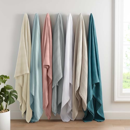 100% Cotton Twin Size Blanket (90 x 66 Inch, White) B154
