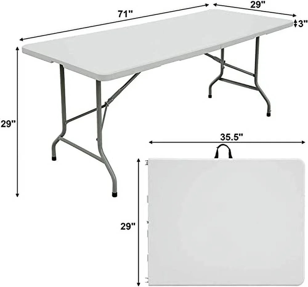 6ft Bi-Fold Folding Plastic Table V60904