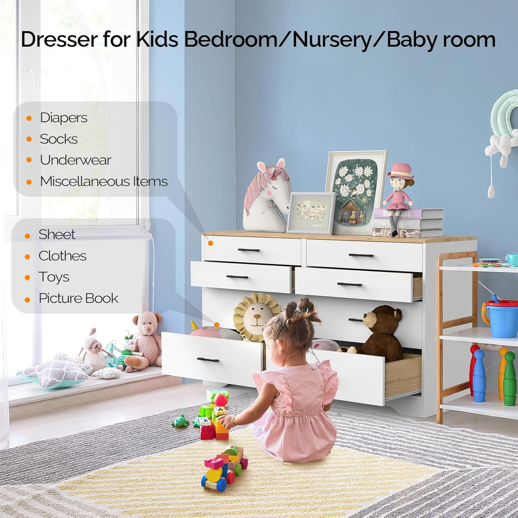 White 8 Drawer Wood Dresser Z91214