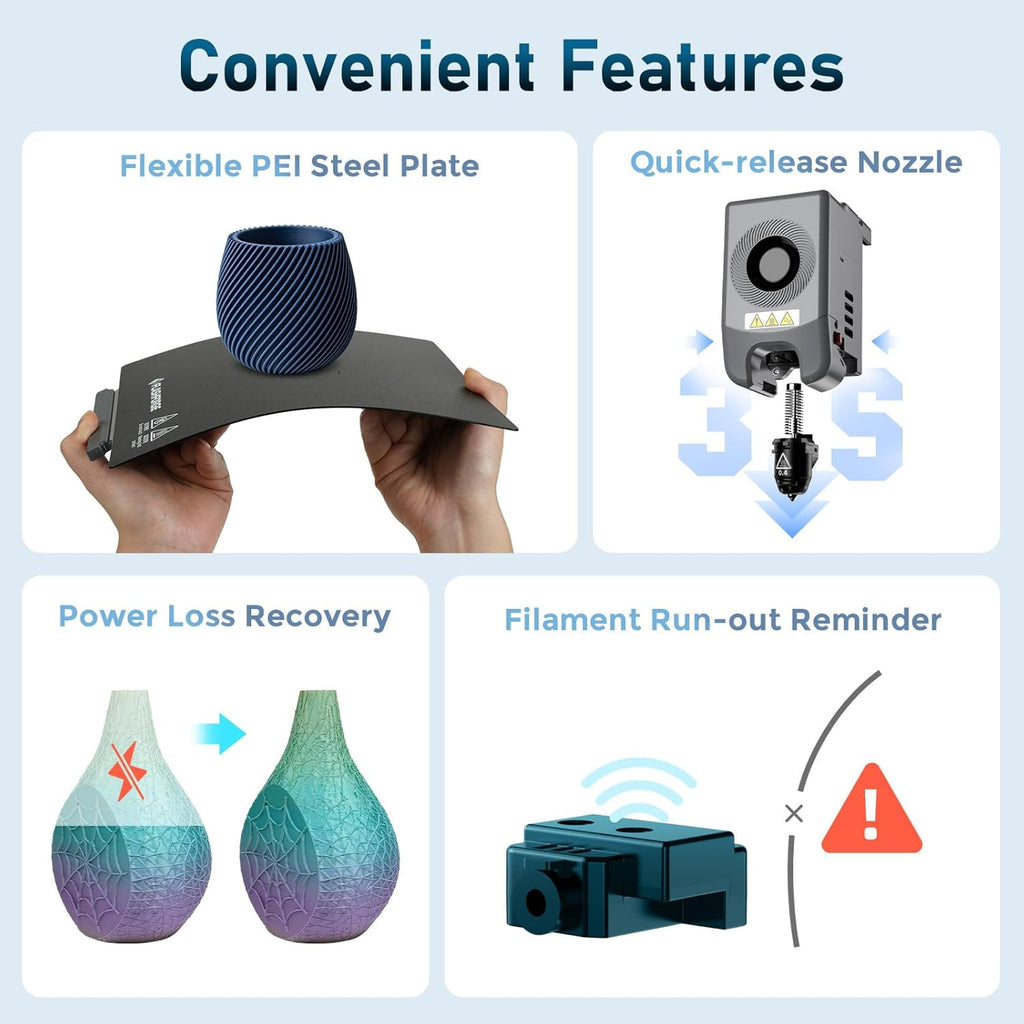 3D Printer with Extra 1KG HS PLA Cyan Filament K938