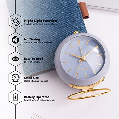 Cream Battery Operated Desk Alarm Clock with Light Z85922